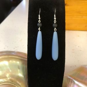 Handmade Sterling Silver 925 - Opaque Light Purple Cultured Sea Glass Earrings